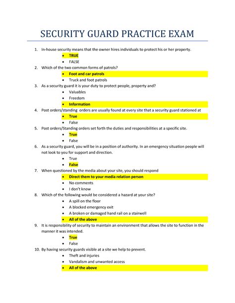 how hard is the security guard test|security guard training questions.